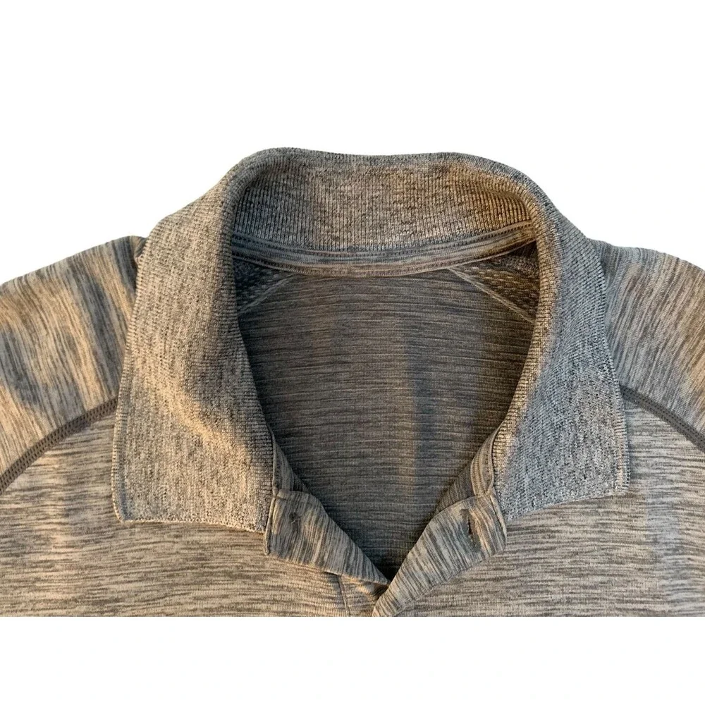 Lululemon Men's size L Gray Metal Vent Tech Polo Shirt Get Outside Get Sweaty - Picture 3 of 7